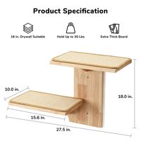 Table à sauter pour chat et support mural avec hamac à deux niveaux, tapis en sisal - Conception murale en bois