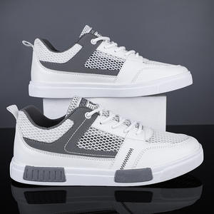 Men's Mesh Breathable Skateboard <b>Shoes</b> Trendy Anti Slip Thick <b>Sole</b> <b>Flat</b> Casual Board <b>Shoes</b> for Men Walking & Running <b>Shoes</b> - Product Image 1