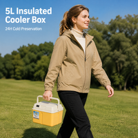 Glacière isotherme en plastique 5L pour camping, voiture, vin, aliments, boissons, congélateur, seau à glace anti-fuite pour la conservation de la fraîcheur