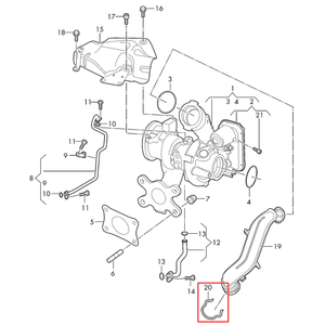 04E145853E 폭스바겐 골프 파사트 티구안 아우디 A3 Q2 2013-2023용 터보차저 배기 클램프 |   EA211 엔진용 - Product Image 5