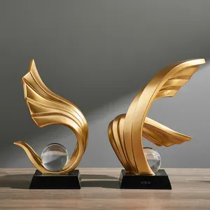 Factory Wholesale Abstract Modern Art Resin Sculpture Decoration For Living Room Entryway Office Desktop Luxury Decor Gifts