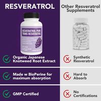 Resvératrol Trans Pur 1480mg Gélules 98% Pureté Végétalien Antioxydant Complément Alimentaire Vieillissement Sain Énergie OEM
