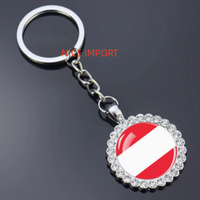 Porte-clés fleur en strass drapeau argentin, très populaire, pour sac à dos, décoration de clés, breloque de portefeuille, souvenir de voyage