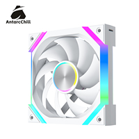Kipas Pendingin PC AntarcChill 120mm Center CD Texture Aliran Udara Tinggi Bantalan Hidrolik Senyap ARGB untuk Sistem Komputer