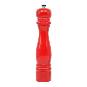 Meilleure vente 12 pouces grande capacité Premium rouge <span class=keywords><strong>en</strong></span> <span class=keywords><strong>bois</strong></span> manuel moulin à poivre et sel moulin à épices ensemble pour les vacances - Product Image 1