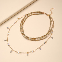 Collier de dentition multi-couches en alliage d'ambre baltique pour femmes