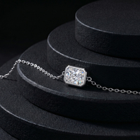 Bracelet RINNTIN LBB03 en or massif 18 carats avec diamants de laboratoire, chaîne rolo fine et élégante, certifié IGI, bijoux fins.