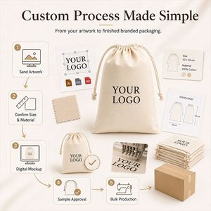 Bolsa de Algodón Reutilizable con Cordón, Logotipo Personalizado Impreso, Bolsa Ecológica Suave para Regalos, Joyería y Cosméticos - Product Image 5