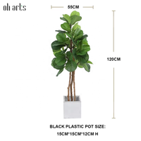 OH ARTS Faux Ficus Lyrata, Arbre Artificiel Bonsaï, Ficus Lyrata Artificiel, Arbre de Figuier d'Intérieur, Produits pour Jardin et Serre