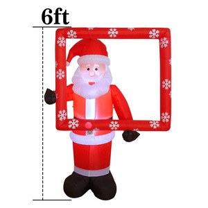 Marco inflable de Navidad de 6 pies con Papá Noel y muñeco de nieve para decoración de fiesta en el jardín - Product Image 3