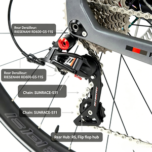 Bicicleta de Carretera Ultraligera de Fibra de Carbono de 9.2 kg, 2x11 Velocidades, Frenos de Disco Hidráulicos, Ruedas de Fibra de Carbono Aero 700C, Cableado Interno, para Carreras - Product Image 3