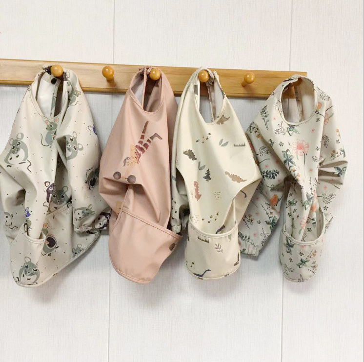 Дания Детский водонепроницаемый и грязеотталкивающий сверхмягкий нагрудник с длинным рукавом