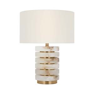 Modern Minimalist Marble Table Lamp With Gold Accents For Living Room Bedroom <b>Bedside</b> Use - Product Image 5