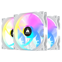 Ventilateur d'ordinateur AntarcChill RVB adressable 120 mm, cadre blanc pur, effet lumineux coloré, haute vitesse, fort débit d'air, silencieux