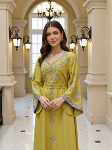 Vestido holgado Musilin para mujer, estilo Oriente Medio, con pedrería aplicada a mano, estilo Dubai, Arabia Saudita, <span class=keywords><strong>Mosi</strong></span>, Nuevo - Product Image 1
