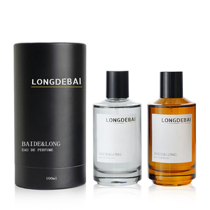 Wholesale Amber Luxury Cylinder Empty <b>Perfume</b> Spray <b>Bottle</b> 30ml 50ml 100ml 250ml Crimp Glass <b>Perfume</b> <b>Bottle</b> with Sticker - Product Image 2