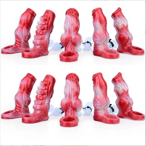 Funda de silicona NNSX extendida y engrosada para pene, hueca, anticaída, con nudo de perro, juguete sexual para adultos - Product Image 2