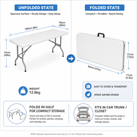 Vente directe usine – Table pliante moderne et minimaliste en plastique, banc long en PEHD moulé par soufflage, mobilier d'extérieur pour la rue