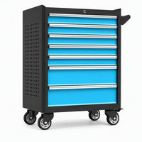 Chariot d'atelier métallique OEM ODM OBM à 7 tiroirs, capacité 300 kg, avec logo couleur, pour garage et atelier de réparation, vente en gros