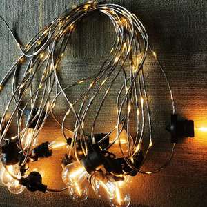 Guirnalda de luces LED S14 de 48 pies, cable de alimentación brillante E27, resistente al agua, IP65, EE. UU., AU, enchufe de la UE, guirnalda para exteriores, luz de fiesta para Patio - Product Image 3