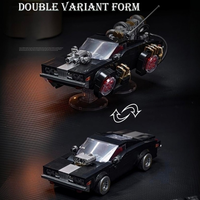 PB8801 MOC Black Roadster 2 1 Voiture de sport modèle réduit, véhicule éducatif à assembler soi-même, briques en ABS, échelle 1:32, ensembles de blocs de construction