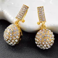 Brass Earring Heart Hoop Earrings 14K Real Gold Plated Brass Cuff Stud Earring Heart Square Shiny Full Zircon Diamond Hoop Earrings