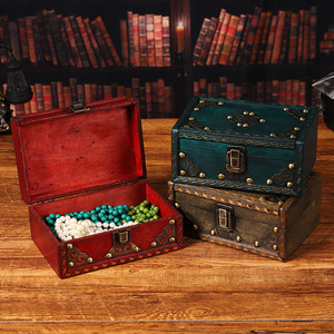 กล่องไม้โบราณสไตล์จีนโบราณ กล่องเก็บของตกแต่ง งานฝีมือ ของตกแต่งบ้าน สไตล์จีนใหม่ - Product Image 3