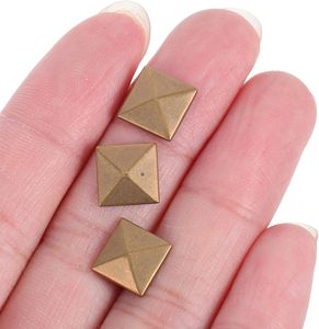 DOITOOL Tachuelas de cobre con forma de pirámide y base plana, remaches cuadrados de metal para manualidades en cuero, ropa, bolsos, zapatos y piezas decorativas. - Product Image 4