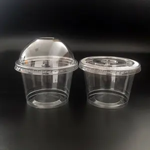 KD-9oz-98mmカスタムロゴスムージー使い捨てプラスチックPETカップヨーグルトカップ