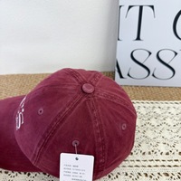 Nouvelle casquette de baseball pour femme, broderie lettres, style automne, délavée et vieillie, polyvalente, effet amincissant pour le visage, décontractée et tendance