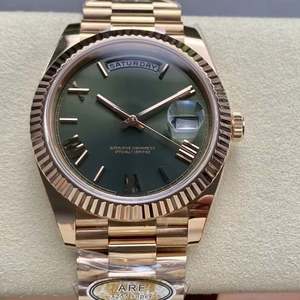 Reloj Mecánico de Lujo de la Mejor Calidad, 40 mm, Fábrica AR, Acero 904L, Movimiento ETA 3255, 228235, Peso 184 g, Color Verde Oliva - Product Image 1