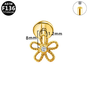 Boucles d'oreilles clous en titane motif pieuvre et cœur, bijoux de piercing en titane ASTM F136 pour cartilage d'oreille - Product Image 3