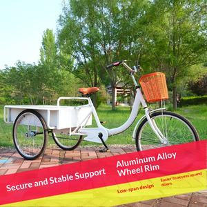 Tricycle à pédales pour personnes âgées, cadre en acier à haute teneur en carbone, jantes en alliage d'aluminium, roues de 20/24 pouces, pour faire ses courses - Product Image 3