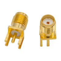 Conector Coaxial RF SMA Hembra de Ángulo Recto para Montaje en PCB, Conector SMA-KE con Patilla Desplazada, 50 Ohmios, DC-6GHz
