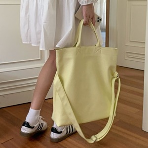 Korean Style Large Capacity Tote Bag Yellow Vertical <b>Square</b> Magnetic Buckle Everyday Outfits Summer 2024 - Product Image 3