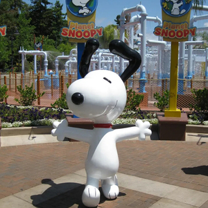 Décoration de jardin personnalisée, sculpture <span class=keywords><strong>Snoopy</strong></span> en fibre de verre peinte, taille réelle, objet de collection artistique, décoration d'intérieur - Product Image 2