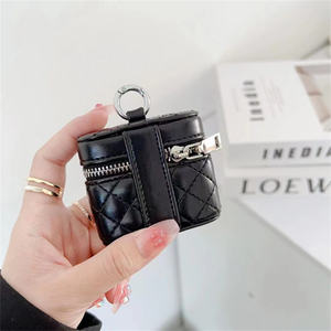 Funda Universal portátil de cuero para auriculares con cadena, fundas para auriculares inalámbricos de muñeca para <span class=keywords><strong>Airpods</strong></span> <span class=keywords><strong>Samsung</strong></span> Huawei, funda para auriculares - Product Image 2