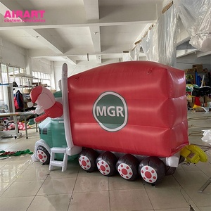Train gonflable de Père Noël en vente directe d'usine, transformez-le en un élément publicitaire pour les événements de Noël en plein air - Product Image 3