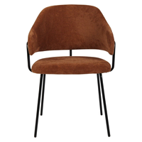 Chaise de banquet élégante et ergonomique en tissu marron rembourré avec pieds en métal, fabriquée en Chine