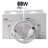 Câble de charge rapide USB-C vers USB-C 60W de haute qualité pour iPhone 17, 16, 15 Pro Max, 14 – Chargeur mural et câble de données USB-C