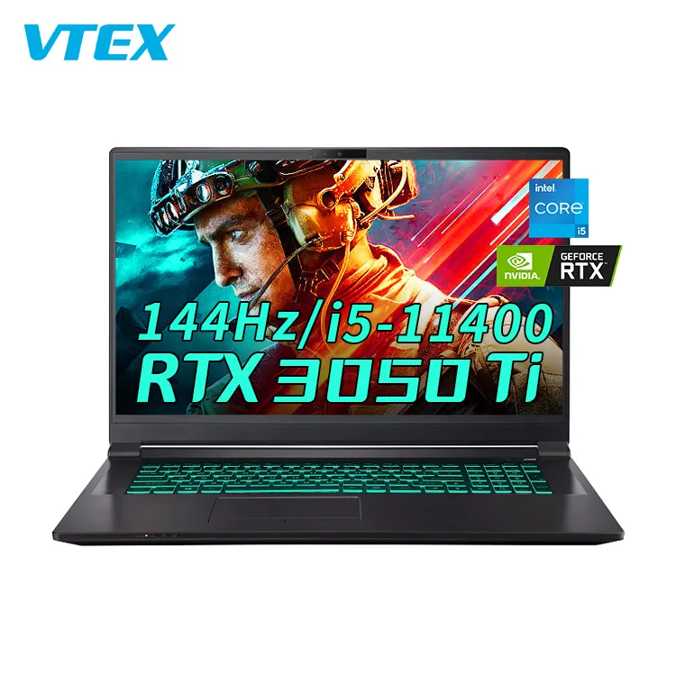 VTEX New 17.3 Inch Core I5 Game Laptops Gaming 144HZ 16GB DDR4 High Performance 3050TI Laptops Gaming With Nvdia