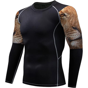 2025 tela transpirable de manga larga para hombres de moda Rash Guard con costuras finas para la comodidad durante todo el día - Product Image 4