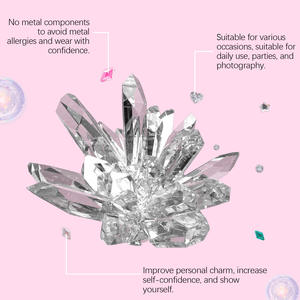 Juego de carillas de cubierta de dientes de lujo personalizadas, iluminación brillante, cristales de estilo sonriente, diamantes de imitación, combinación de dientes - Product Image 2