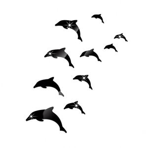 Adhesivos Decorativos de Pared con Espejo Acrílico 3D de Delfines, Combinación Popular, Decoración del Hogar, Autoadhesivos, Removibles - Product Image 6