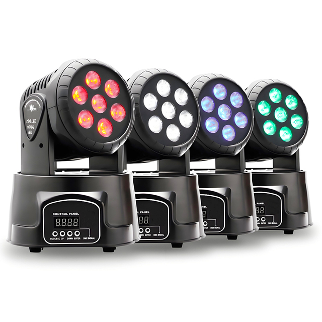 One-stop Shop RGBW DJ Disco Lighting Effect LED Shaking Heads Stage Light 7*10W Mini RGBW Disco Effect Lamp Stage Lighting