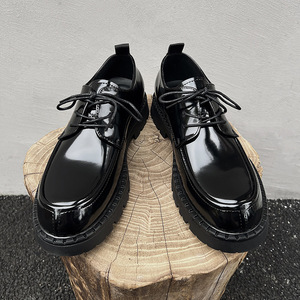 Zapatos Casuales Formales de Hombre de Caña Baja con Acabado Brillante, Estilo Británico Maduro, de Cuero Charol y Piel de Vacuno Corregida, Calzado de Negocios - Product Image 2