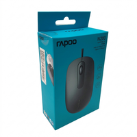 Rapoo N200 1600 DPI Mouse Optik USB Berkabel Ergonomis 3-Tombol 3D LED Desain Asli Nyaman untuk Penggunaan Kantor/Hadiah Promosi