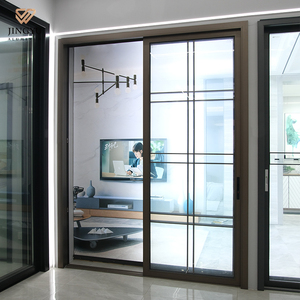 <span class=keywords><strong>Porte</strong></span> <span class=keywords><strong>coulissante</strong></span> en alliage d'aluminium <span class=keywords><strong>avec</strong></span> double vitrage trempé et design à persiennes, coupe-vent, <span class=keywords><strong>sur</strong></span> <span class=keywords><strong>mesure</strong></span> - Product Image 2