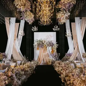 Cortinas de gasa transparente blanca para boda, tela colgante para salón, decoración de techo