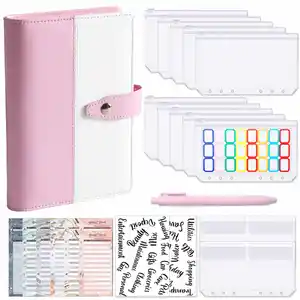 Custom Printing A5 A6 A7 Hervulbare Budget Binder Dagboek Organizer Agenda 'S Lederen Planner Met Geld Enveloppen Stickers
